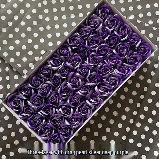 Eisblaue dreilagige Rosen-Seifenblume mit Basisstütze - DIY handgefertigte florale Materialien