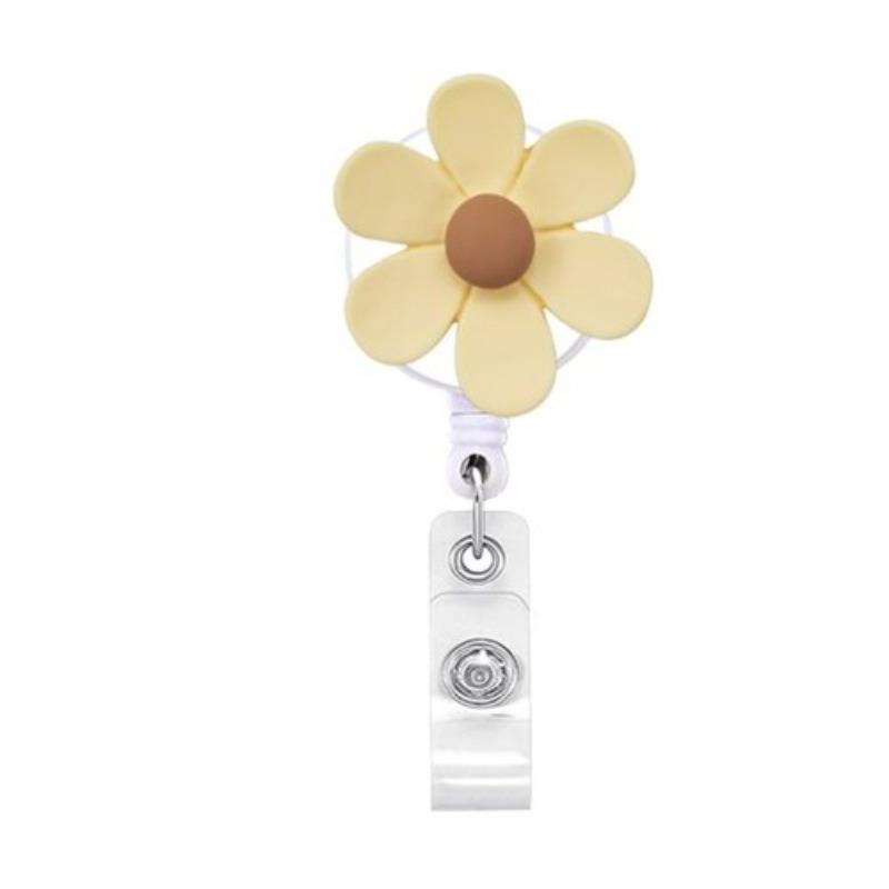 Resin Shiny Flowers Retractable Easy-to-pull Buckle Rotating Easy-to-pull Certificate Buckle Nurse Scroll Badge