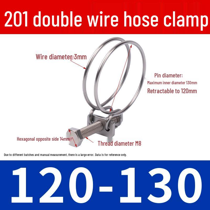 Doppeldraht-Schlauchschelle aus Edelstahl für Feuer-, Wasser-, Gasleitungen - Verdickt