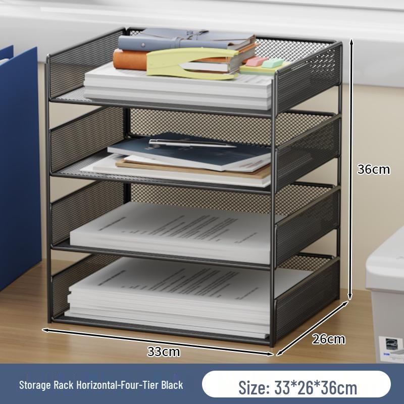 Multi-Layer Desktop File Organizer: A4 Rack & Storage Shelf for Office