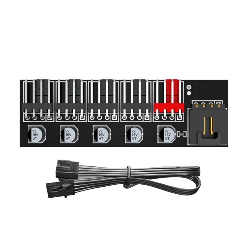 

High Efficiency 4Pin Splitter HUBFor Computer Case Fan Supporting Multiple 4Pin Fan High Durability 1