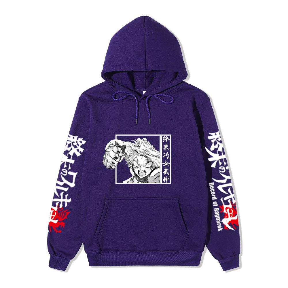 Record of Ragnarok Thor Manga Hoodie Vertikaler Japanischer Chinesischer Text Drachenprint Anime Pullover Sweatshirt