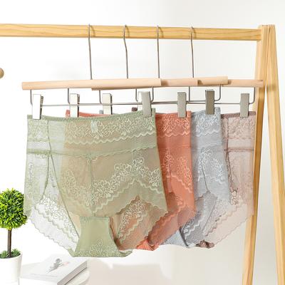 Lace High Waisted Underwear for Women Seamless Panties Pure Cotton Crotch Lifting Brief Female Pantys Sexy Plus Size