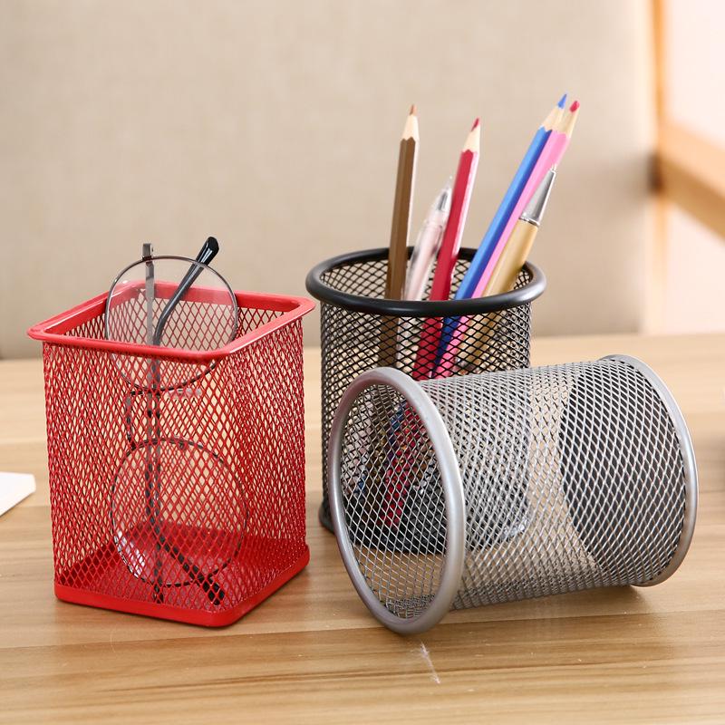 Iron Round Multifunctional Pen Holder – Large Capacity Metal Desktop Storage Organizer