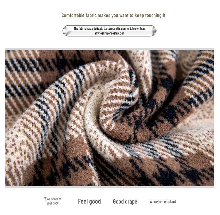 2024 Mom's Petite Plaid Wool Coat - Autumn Fashion, Versatile & Stylish