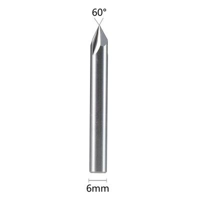 6mm Shank End Mills 60 Degree 3 Flutes Milling Cutter Aluminium Copper