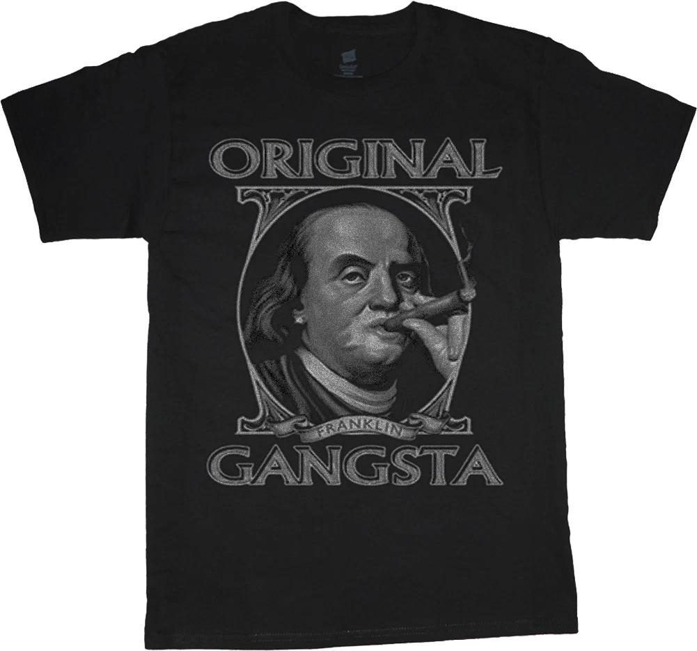 big and tall t-shirt Benjamin Franklin Gangster tee shirt tall shirts for men S