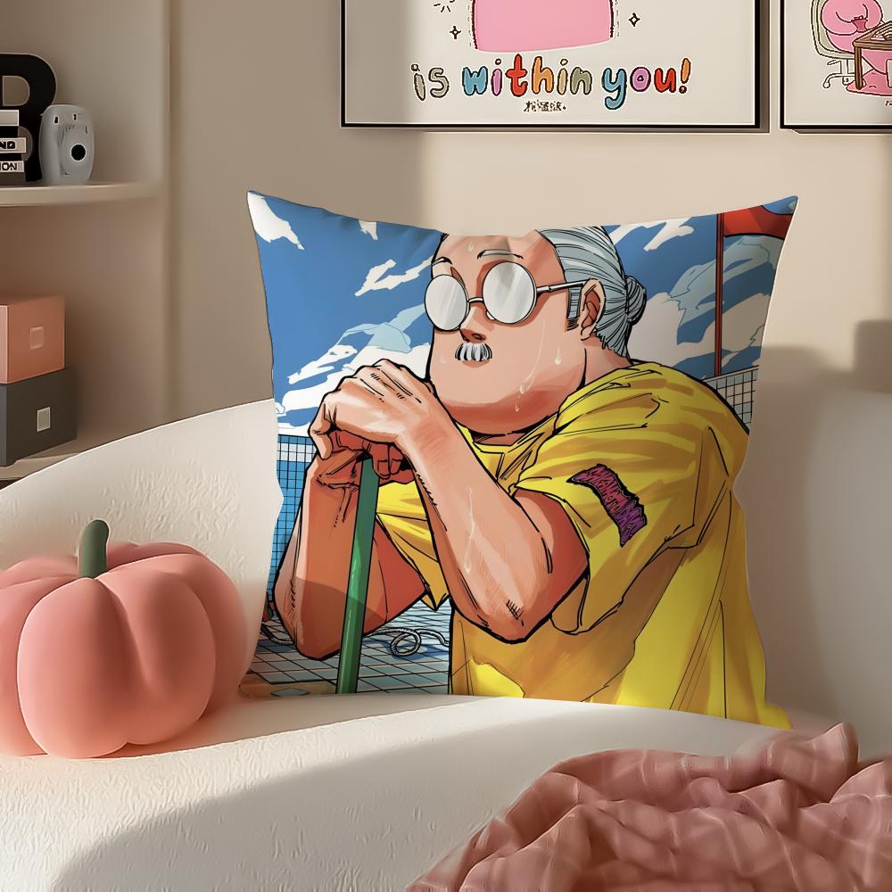 Action Comedy Japanese Manga SSakamoto Days Cushion Cover Pillowcase Short Plush Invisible Zipper Room Sofa Cushion Cover