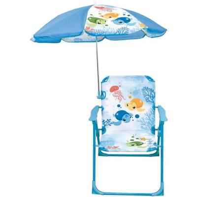 Garden Furniture - FUN HOUSE - My Little Turtle Shell Chair H.53 X W.38.5 X D.37.5 Cm with 65 Cm Parasol - For Children!