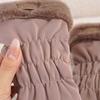 Women Winter Plush Thick Korean Version Cute Anti Cold Snow Gloves with Touch Screen Anti Splash Gloves