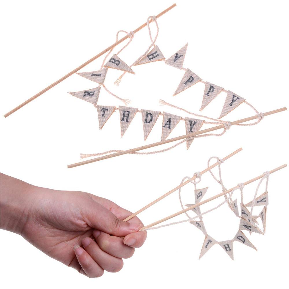Cupcake Cake Flag Bunting Pennant Happy Birthday Banner Party Supplies Cake Decoration Cake Topper