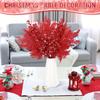 16Pcs Artificial Leaves Berry Bouquet Plant Christmas Tree Decoration for Xmas Garland Ornament Home Decor 2026 Gift Accessories