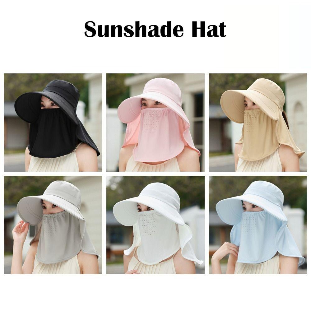 

Large Brim Sun Protection Hat Breathable Bucket Hat Fashion Sun Hat Summer синій