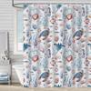 Shower Curtain Waterproof And Mildew-Proof Digital Printing Starfish Shell Shower Curtain Bathroom Partition Curtain Free Punching