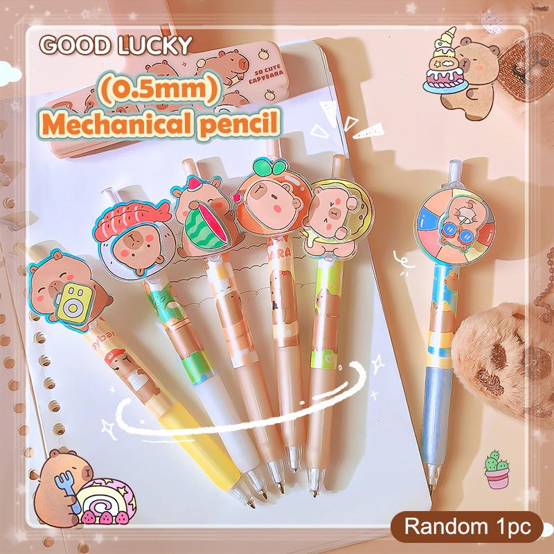 Kawaii Cartoon Capybara Gel Pen Quick-Drying Pressing Neutral Pens Writing Smooth Pens Office Supplies Student Stationery Gifts
