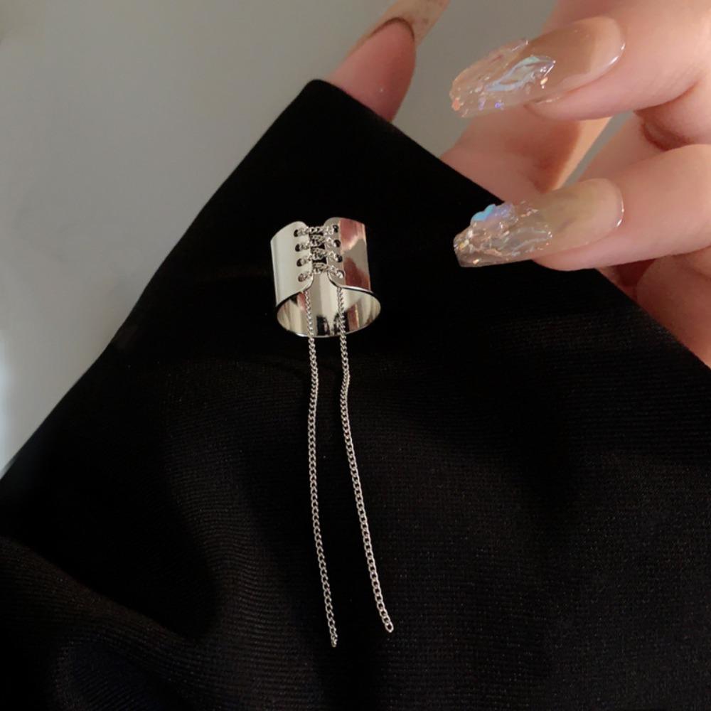 Hip Hop Chain Tassel Rings Adjustable Opening Open Ring Fashion Party Jewelry