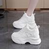 Chunky Women High Top Sneakers Autumn New Increased Comfortable Leather Casual Shoes Popular All-match Women Shoe Feminino Mujer