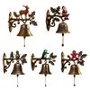 Rustic Metal Welcome Bell Christmas Wall Mounted Door Bell Vintage Dinner Bell for Outdoor Front Door Porch Home Decor
