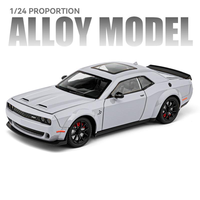 

1/24 Alloy Die-casting Hellcat Sports Car Model Simulation Sound and Light Pull Collection for Boys Toys Birthday Holiday Gifts