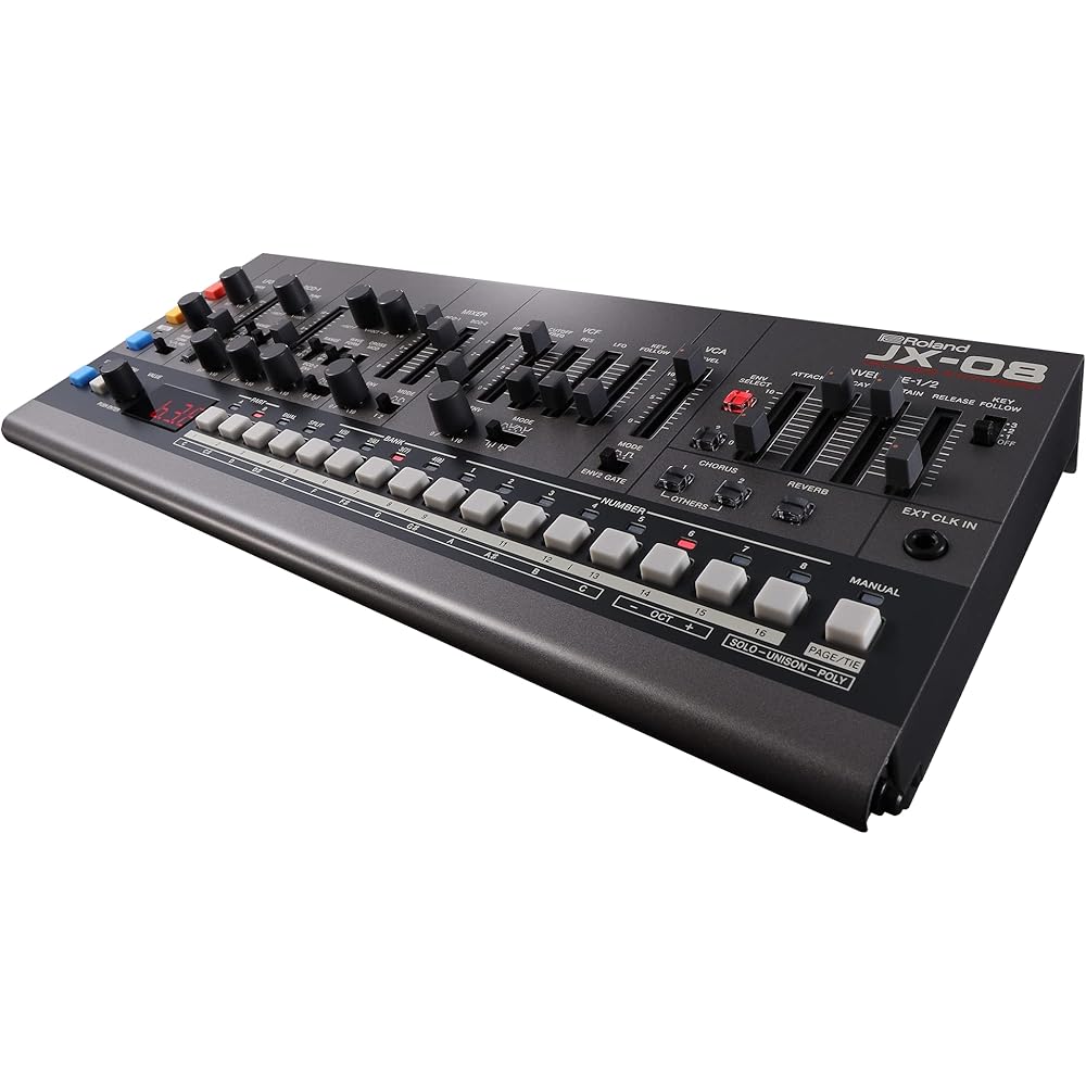 Roland ROLAND synthesizer JX-08 realistically reproduces JX-8P sound, equipped with a battery-pow...