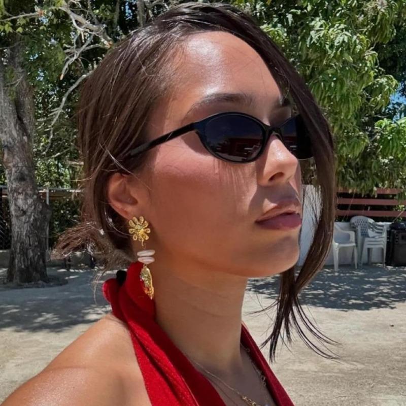 Sexy Oval Shaped Women's Sunglasses, Minimalist Style, Unisex Sunglasses