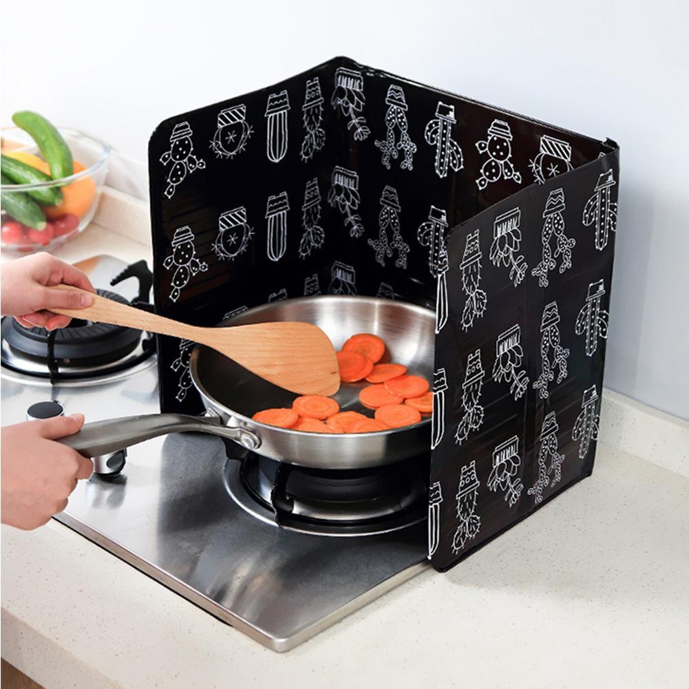 Foldable Kitchen Gas Stove Baffle Plate Kitchen Frying Pan Oil Splash Protection Screen Oil Splash Proof Kichen Accessories