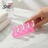 Soft Toe Stretcher 1 Pair Separator for Overlapping Toes, 3-Hole Blue Gel Bunion Corrector, Elastic SEBS Foot Spacer Hallux Valgus, Straightener Women