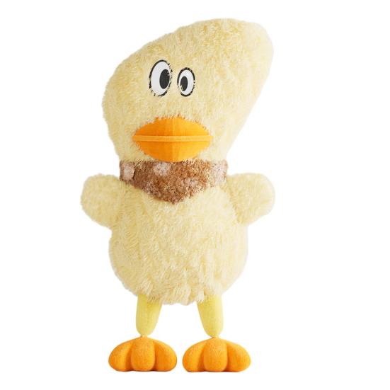 Squeaky Plush Dog Toy Bite-Resistant Chew Toys for Duck Shape Puppies Medium Dogs Interactive Play Toys