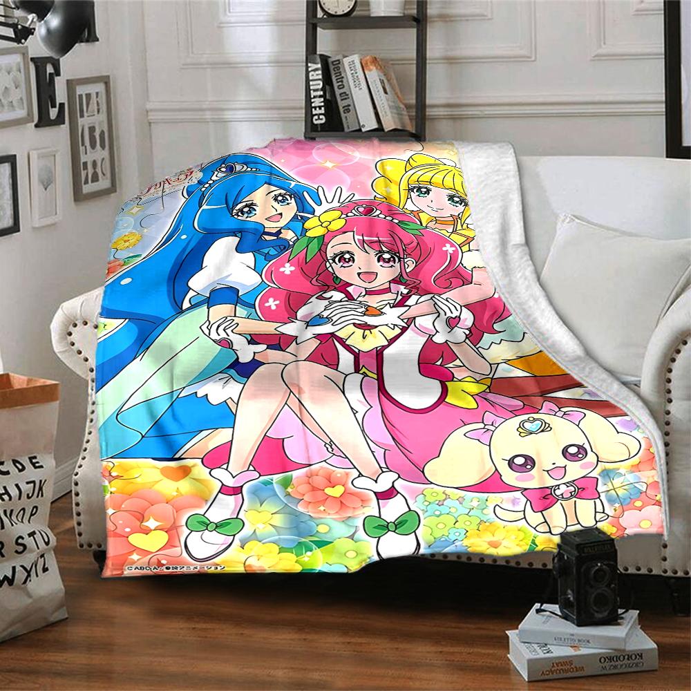 1pc Pretty Cure2 Blanket, Gift, for Men and Women, Soft Blanket, Good for Sofa Bed Couch Travel, Lightweight Flannel Blanket