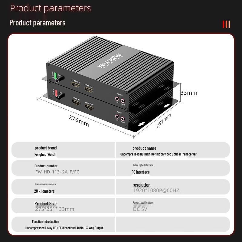 HDMI Fiber Optic Extender with Bi-Directional Audio
