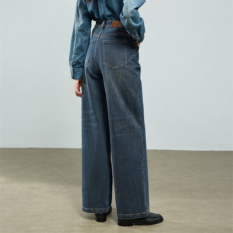 Chuyu Women's Vintage Washed Wide-Leg Jeans