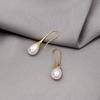 Pearl Dangle Earrings Gold Color Simple Style Classic Long Hanging Earring Personality Women's Party Jewelry