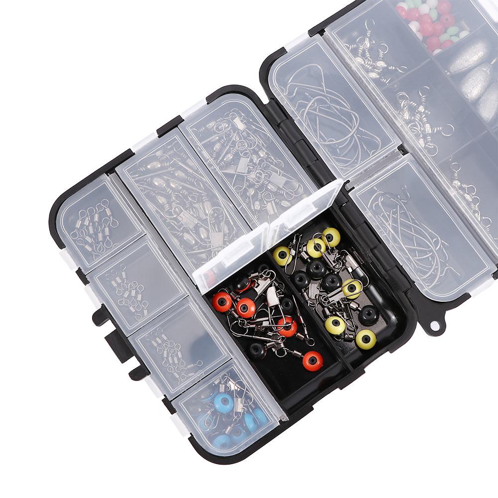 Accessories Outdoor Bead Hooks Jig Hook Swivels Tackle 160pcs Kit Fishing Tool Fishing Tackle Boxes