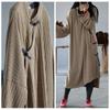 Women Vintage Cotton Stand Button Dresses Autumn Long Sleeve Chinese Style Robes A-Line Soft Dresses