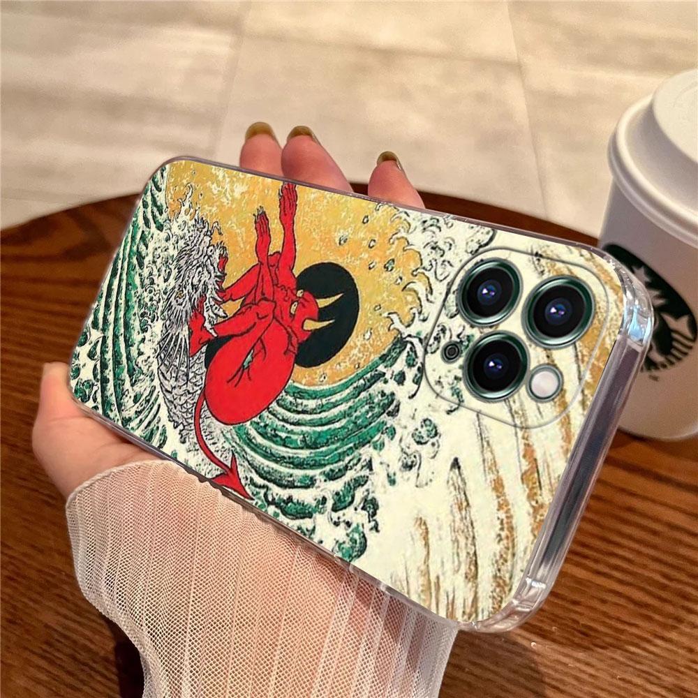 Japanese Culture Wave Dragon Anime Case For Apple iPhone 17 16 15 14 13 12 11 Pro Max 16 Plus 16E 17Air 17Pro Phone Cover Funda
