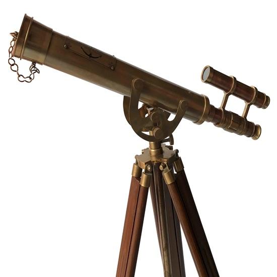 Victorian Marine Floor Standing Brass Telescope Navy Adjustable Home Décor