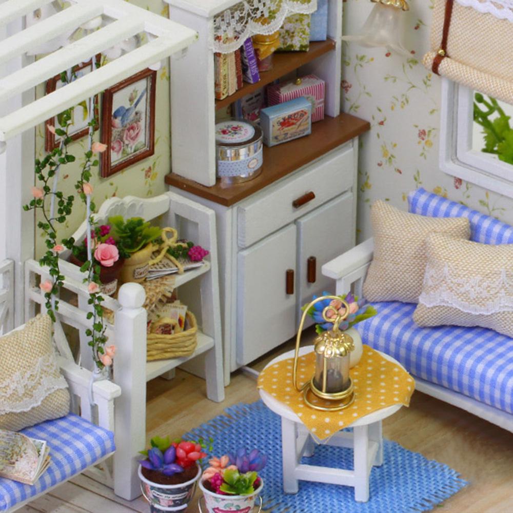 Miniature with Furniture DIY Wooden Kit Mini House Gifts for Kids