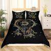 Dream Catcher Duvet Cover Set Purple Bedding Set Chic Boho Mandala Floral Feather Design Galaxy Comforter Cover Set Queen Size