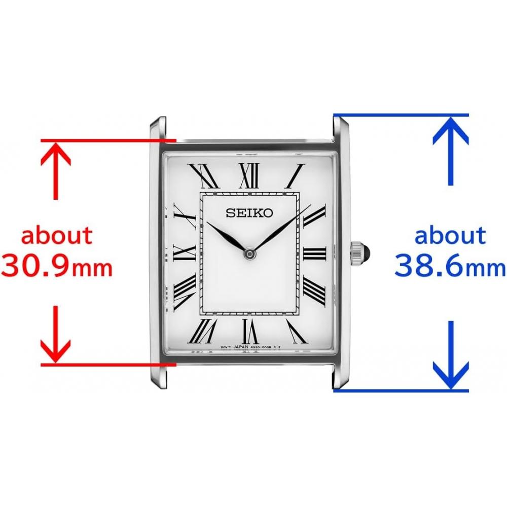 [Seiko] Seiko Men S Square deSign Quartz Watch Swr049 White Dial X Black Leather Band [parallel Imported Product]