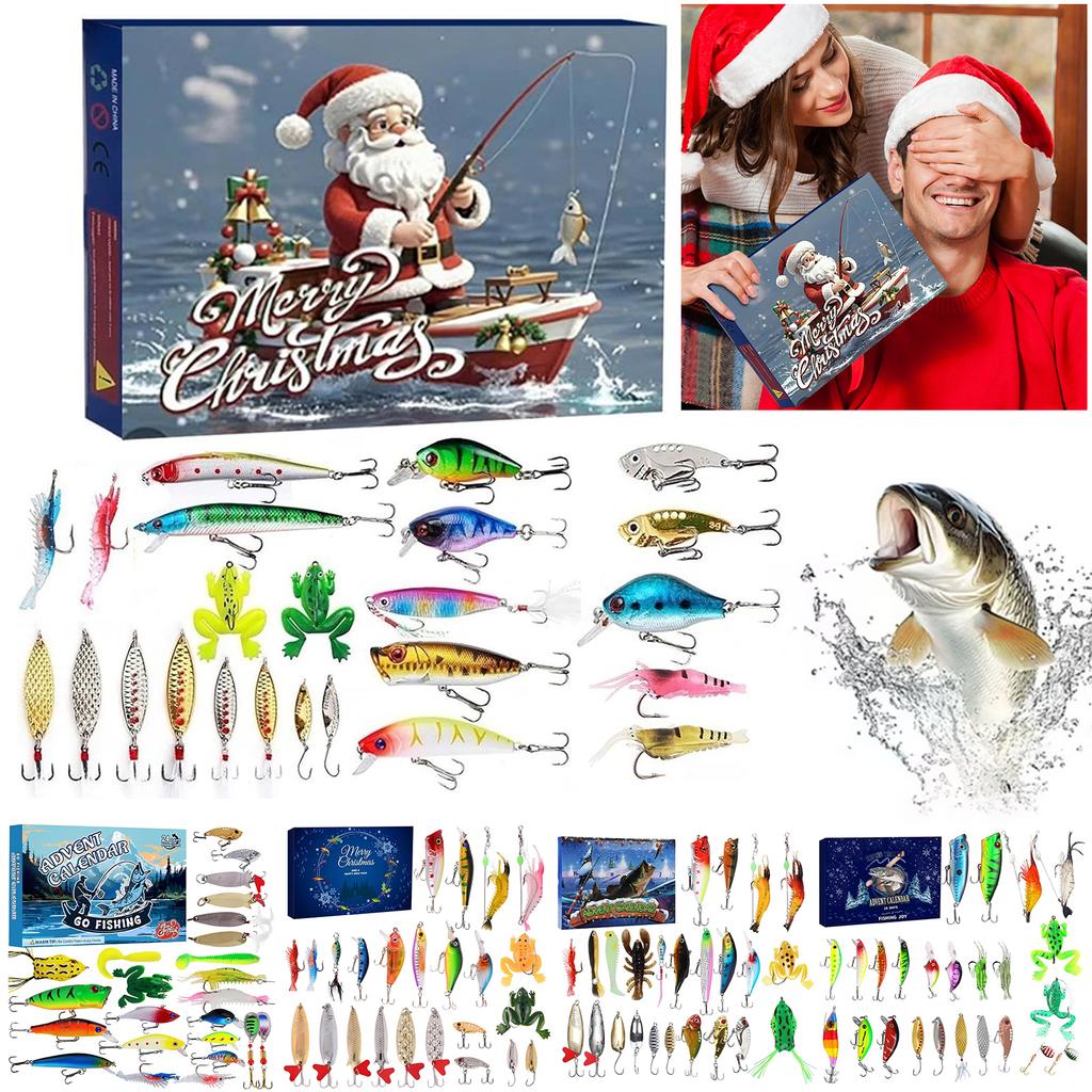 2025 Fishing Advent Calendar Christmas Countdown Calendar Fishing Christmas Advent Calendar for Adult Men & Teen Boys