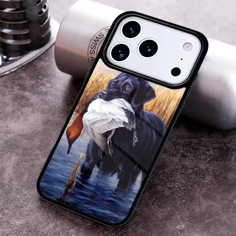 Hunting Dog and Fishing Man Cute Phone Case for iPhone 17 16 15 Pro Max Air 14 13 12 11 Plus Shockproof Cover