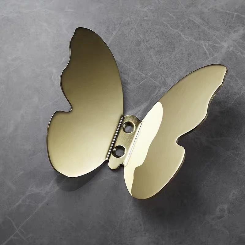 Clother Hook Brass Towel Hanger Brushed Gold Clothes Hook Coat Hat Bag Hook Wall Mounted Butterfly Bathroom Towel Hook Holder