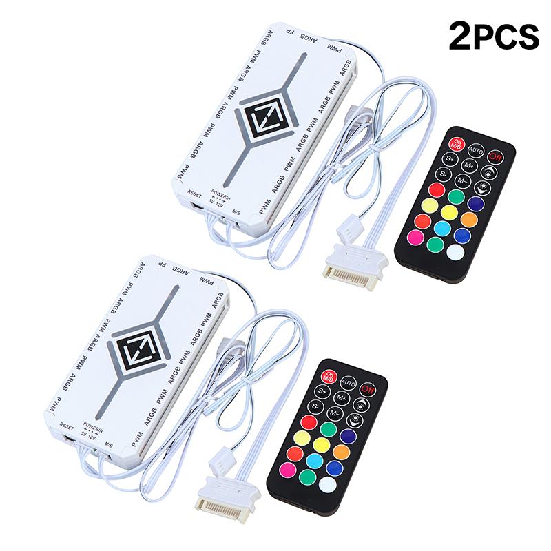 1 To 9 3 In 1 5V 3 Pin Argb Controller Cooling Fan Hub Pwm Magnetic Suction Hub With Argb Controller 5V 3 Pin For Pc Case