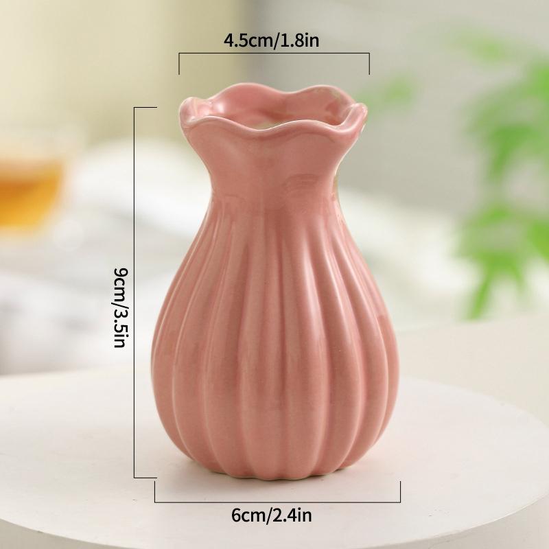 Ins Ceramics Vase Plant Flower Bottle Table Decoration Flower Vase Colorful Vases Wedding Decoration Home Decoration