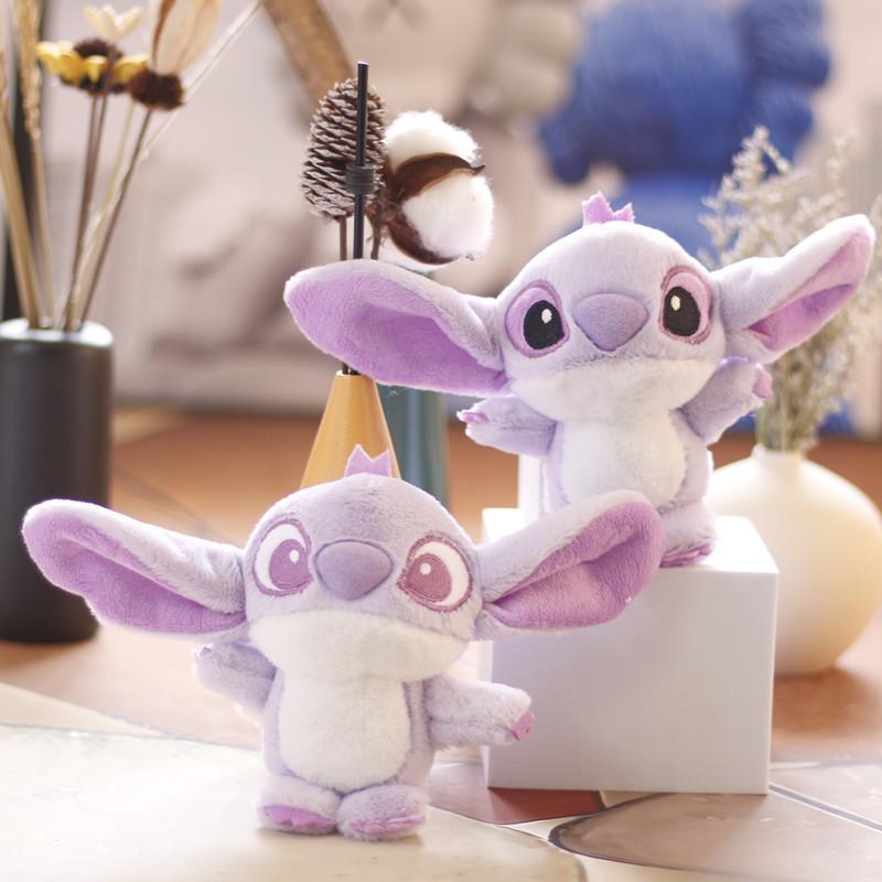 Cute Purple Alien Stitch Plush Toy Keychain With Soft Fluffy Material