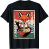 CHJLGODGOOD Ramen Japanese Funny Kawaii Fox Graphic Mens Gifts Anime T-Shirt