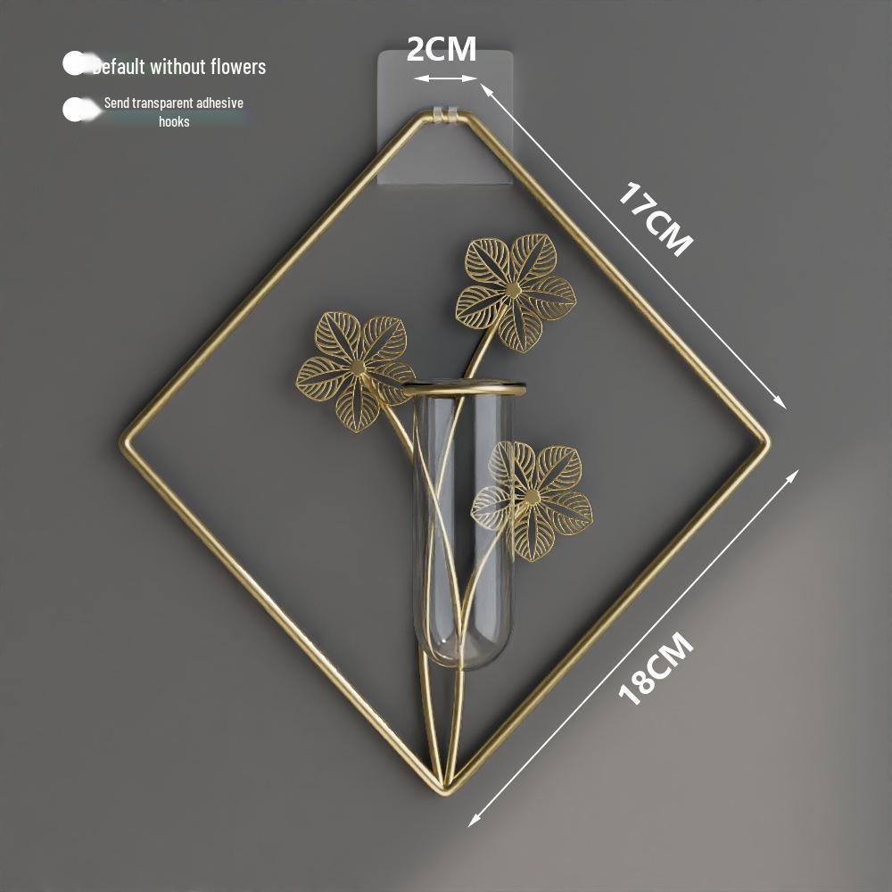 Nordic Light Luxury Wall-Mounted Hydroponic Vase – Modern Punch-Free Living Room Decor