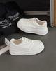 Leather platform white shoes women's 2025 autumn new versatile casual sports board shoes heightening soft-soled bread shoes