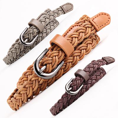 Korean Version Anti-metal Allergy Woven Belt Elastic Elastic Belt Canvas Pin Buckle Casual All-match