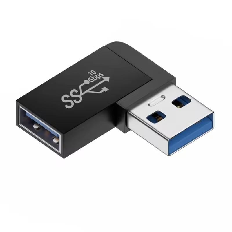 USB 3.0 Samec na Samici Pravoúhlý Prodlužovací Adaptér 90 Stupňový USB Konektor Nahoru Loketní Adaptér 10Gbps Pro Notebook PC Převodník